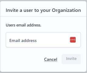 Invite user to organisation