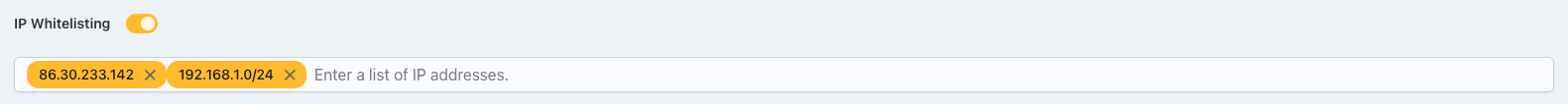 IP Whitelisting